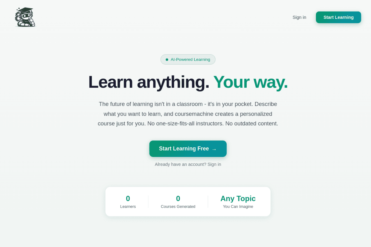 CourseMachine.app preview