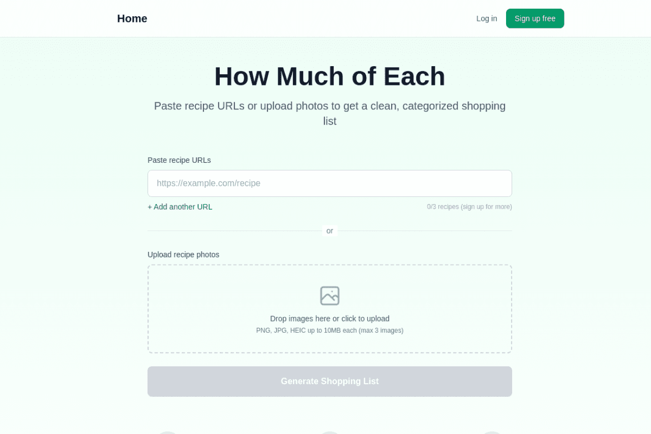 HowMuchOfEach.com preview